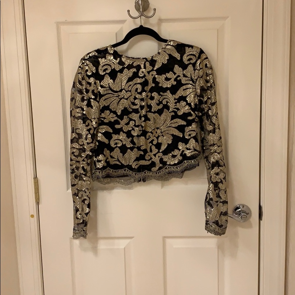 Sequin and lace top